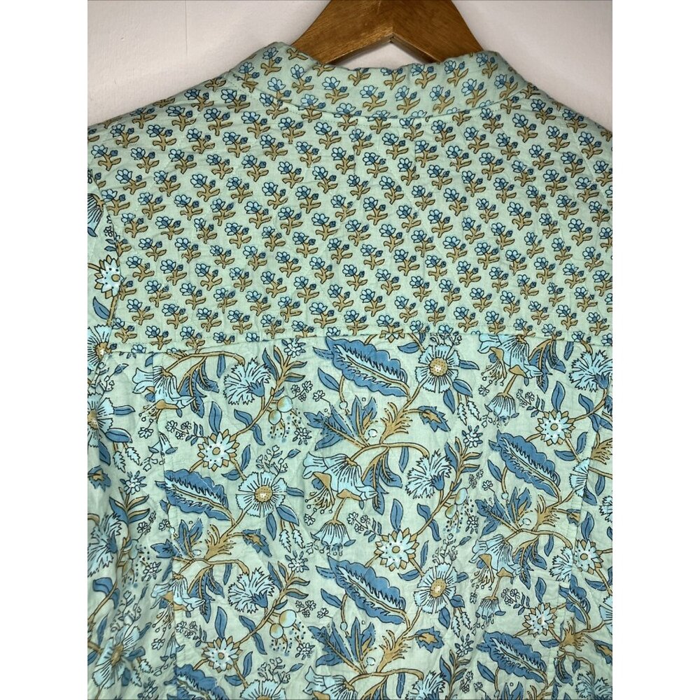 Anthropologie dRA Los Angeles Quilted Jacket Large Blue Floral Cottagecore - Picture 9 of 11